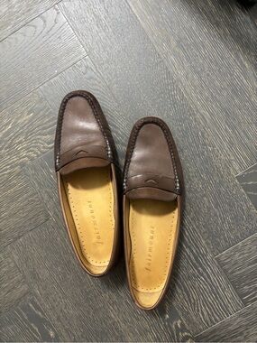 Classic women Brown Leather Penny Loafers